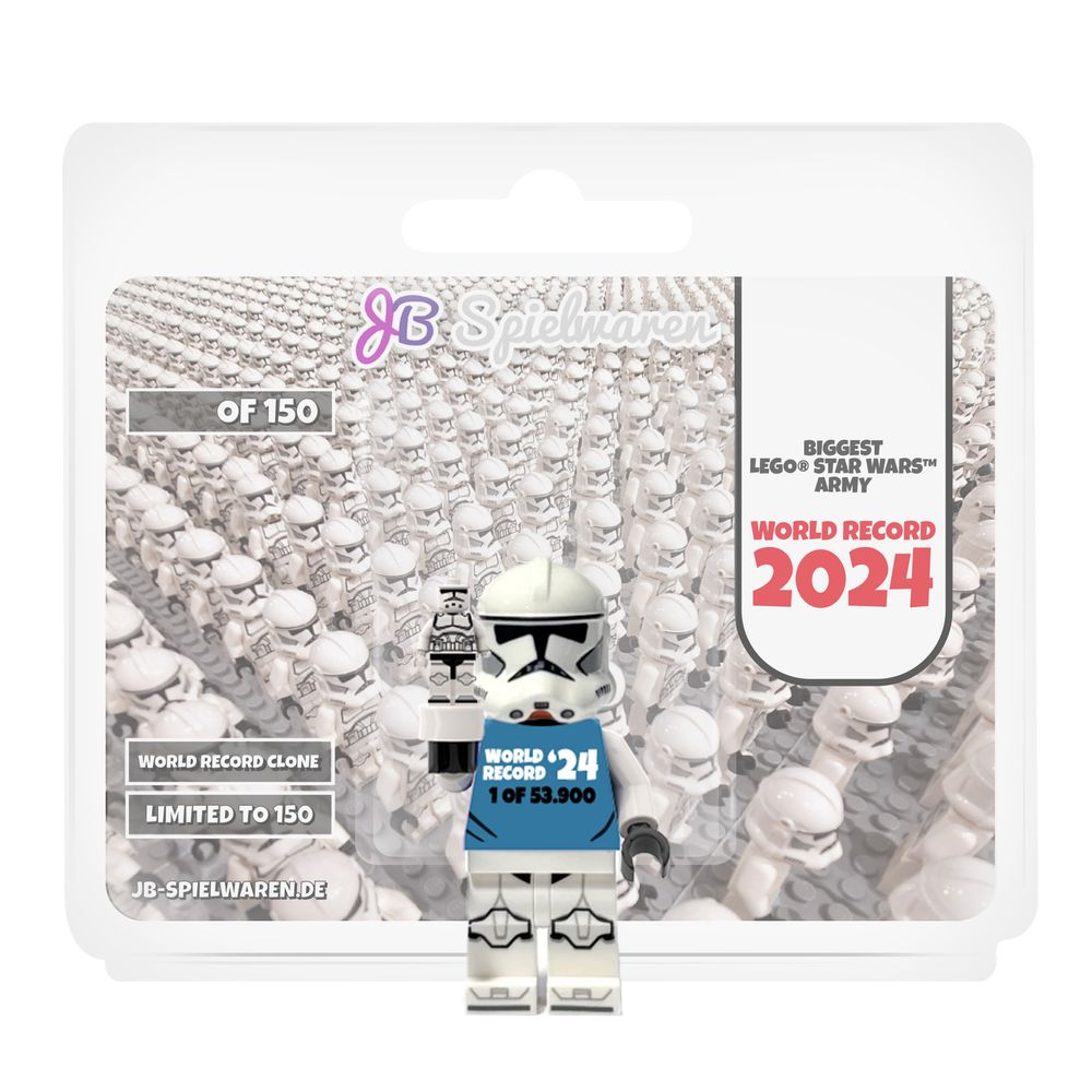 Limited Custom World Record Clone Minifigure - Light Blue