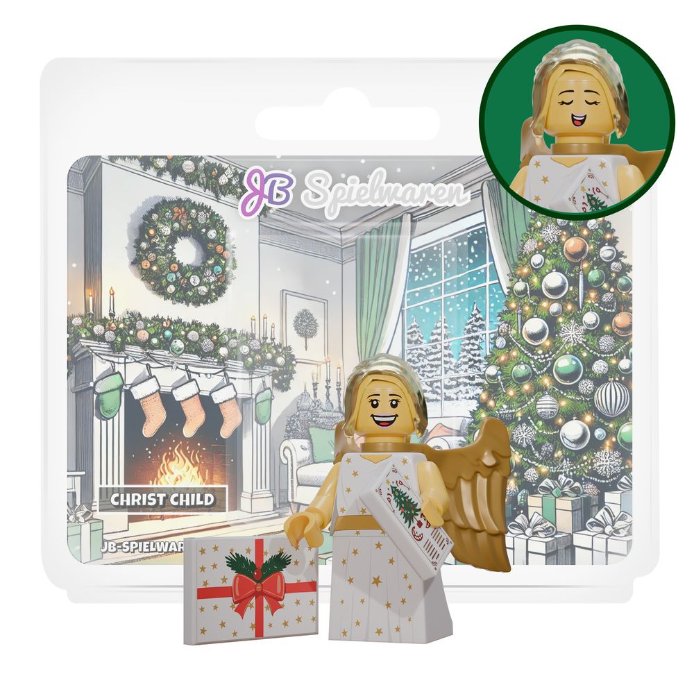 Christmas custom minifigure by JB Spielwaren with holiday-themed accessories