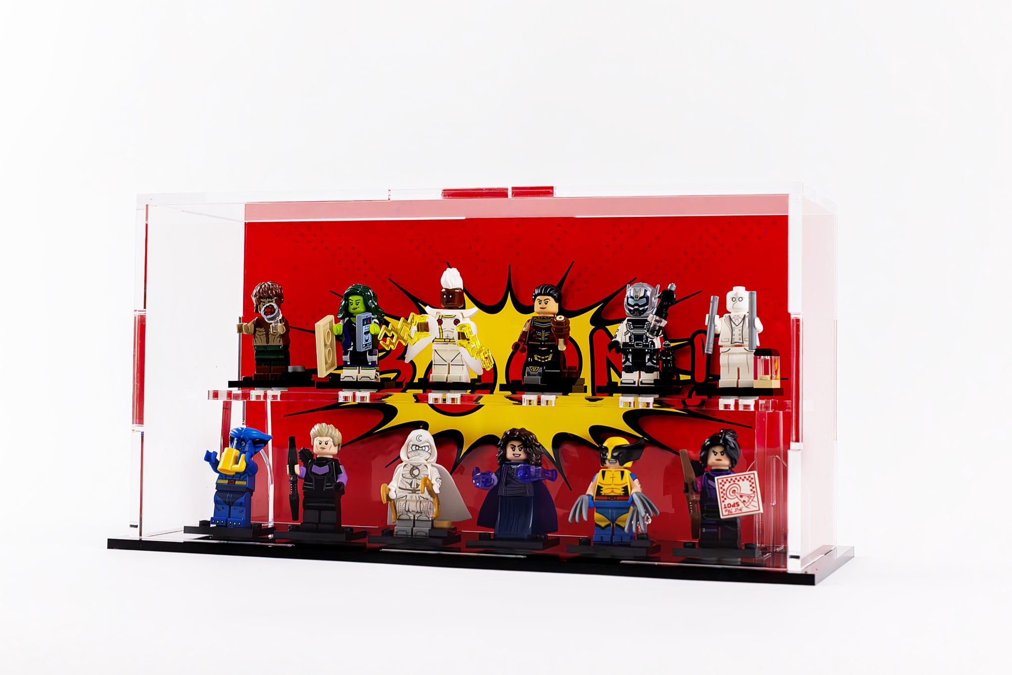 Marvel Minifigure Podium case with Printed Background - BrickShell Cases