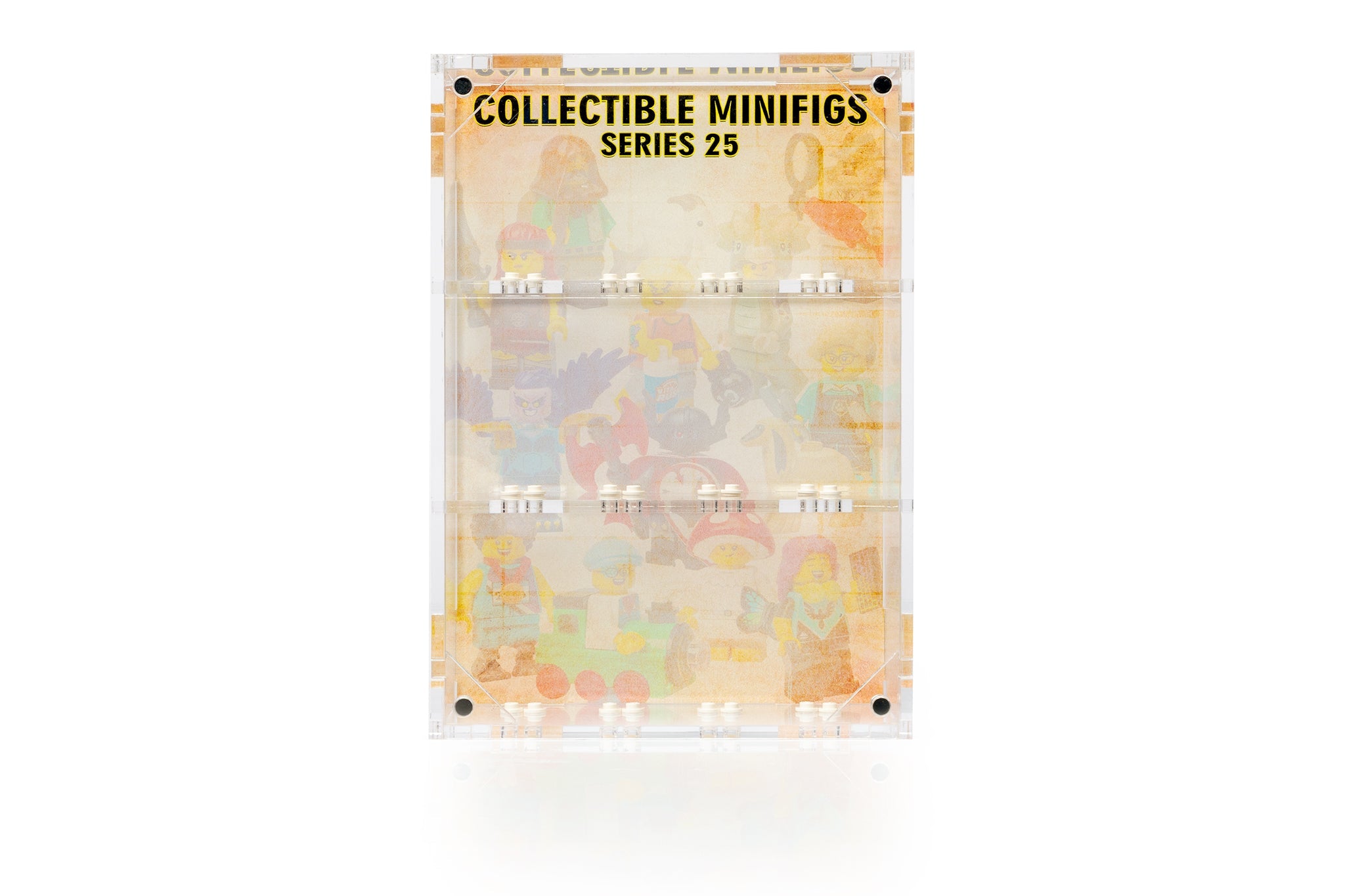 Wall Mounted Display Cases for 12 CMF 25 LEGO® Minifigures - WS - BrickShell Cases