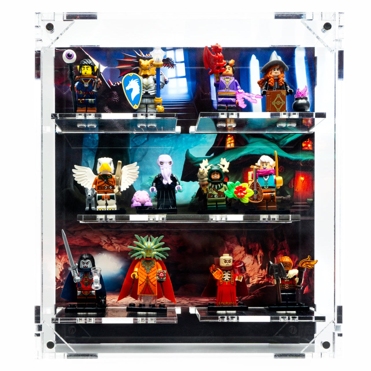Wall Mounted Display Case for Dungeons and Dragons LEGO® Minifigures 71047 - WS - BrickShell Cases