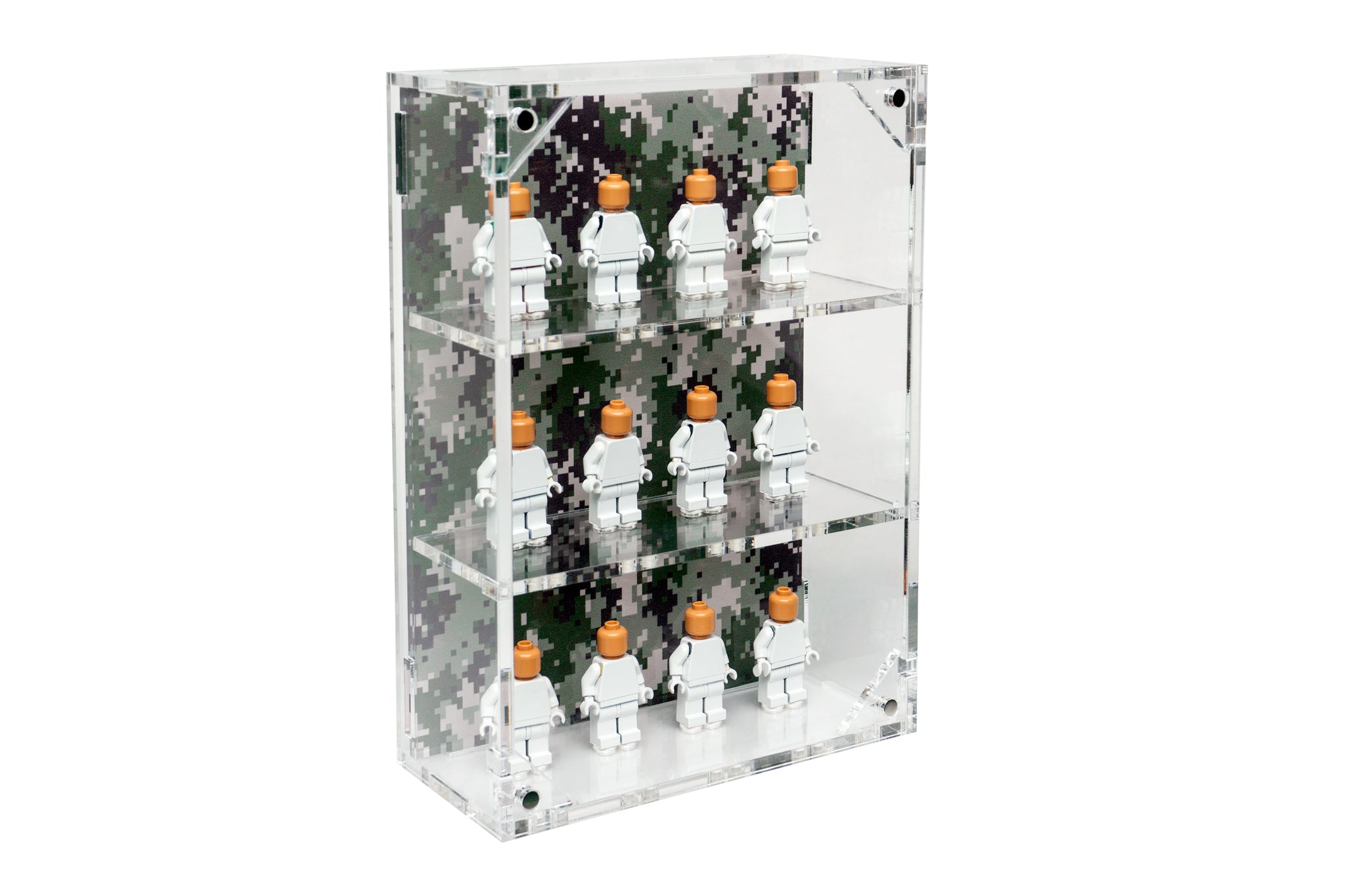LEGO® Military Minifigure 12-Count Wall-Mounted Display Case (Digital Green Camo) - BrickShell Cases