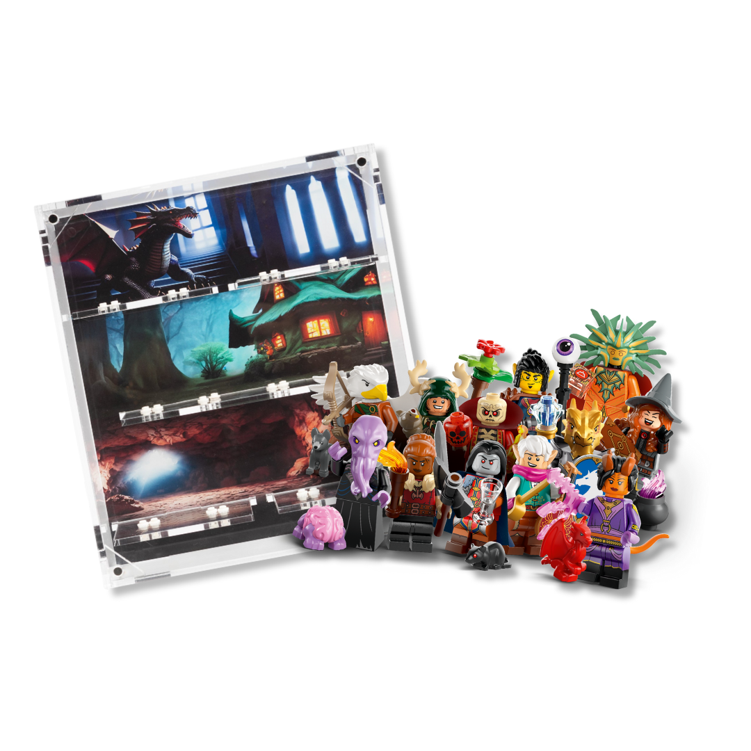 Dungeons & Dragons LEGO®️ Minifigure Set + Wall Hanging Display Bundle