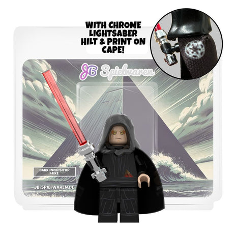 Dark Inquisitor Luke custom minifigure by JB Spielwaren in dark robes with lightsaber