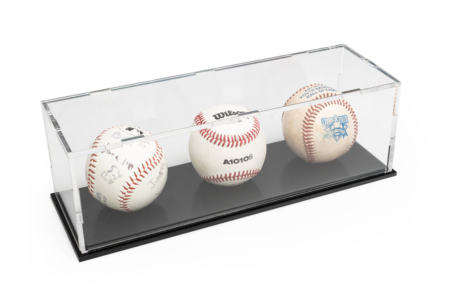 Clear Acrylic Collectible Baseball Display Case (Fits 3)