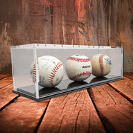 Clear Acrylic Collectible Baseball Display Case (Fits 3)