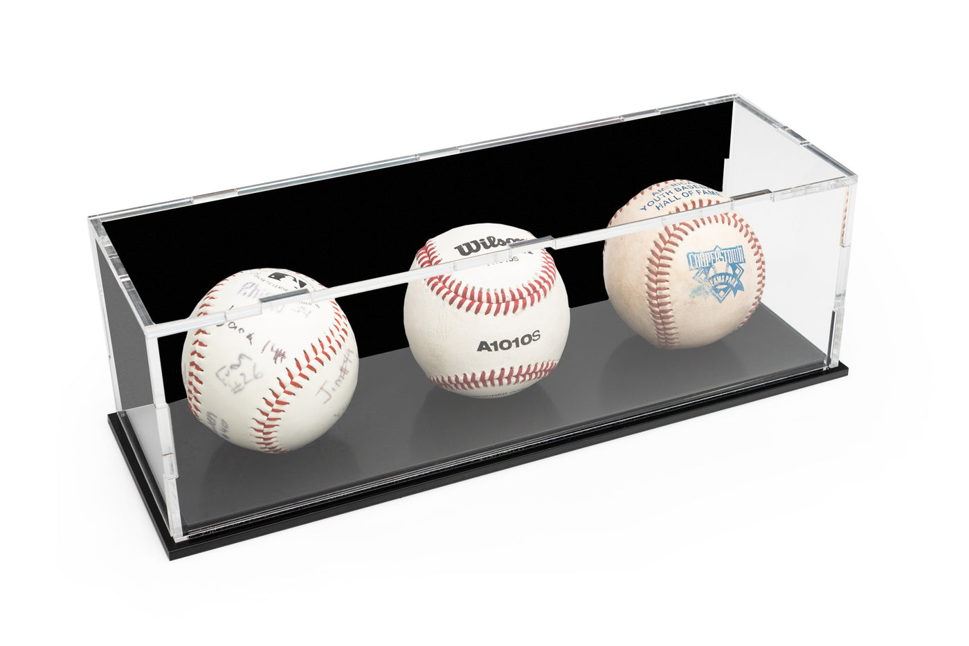 Clear Acrylic Collectible Baseball Display Case (Fits 3) - WS - BrickShell Cases