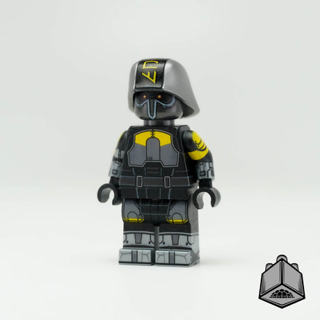 UV-printed Coruscant Underworld Police Grunt figure by AV Figures, showing detailed front view with police uniform and weapon.