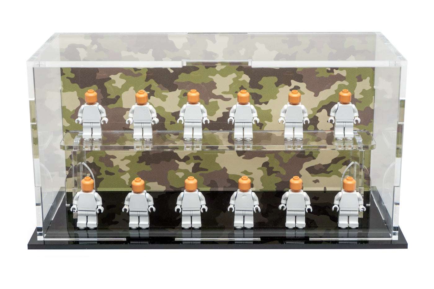 LEGO® Military Minifigure 12-Count Display Case (Green Camouflage) - BrickShell Cases