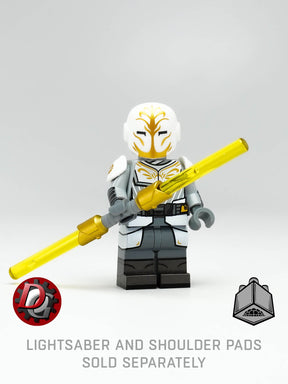 Custom LEGO Jedi Temple Sentinel figure by AV Figures, detailed minifigure of a Jedi Temple Guard with intricate design.