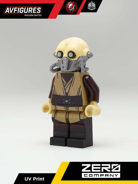 Custom Tel-Rea Vokoss UV printed LEGO minifigure by AV Figures, featuring detailed front view with vibrant printing and unique design.