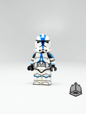 UV printed LEGO RP2 501st Trooper figure by AV Figures, detailed front view of the custom minifigure with blue armor.