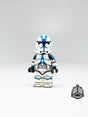 UV printed LEGO RP2 501st Trooper figure by AV Figures, detailed front view of the custom minifigure with blue armor.