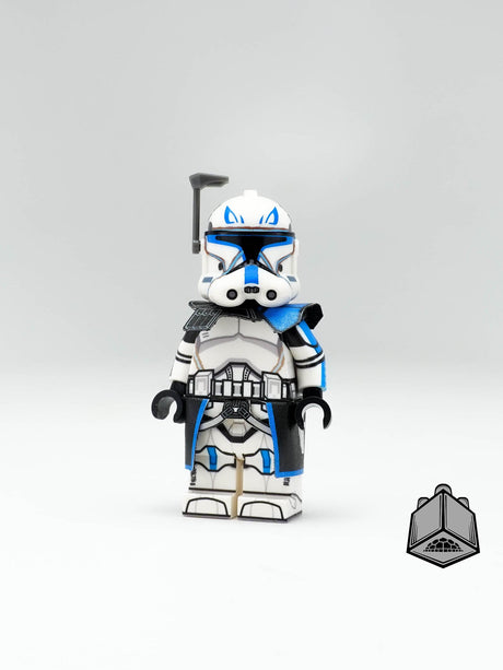 AV Figures UV printed LEGO RP2 Captain Rex minifigure front view, detailed custom Star Wars figure with vibrant colors.