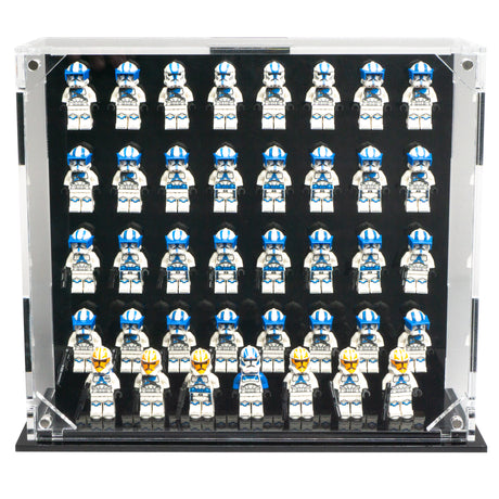 Desktop Podium for 39 Minifigures -  Removable magnetic panel