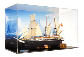 LEGO Icons The Endurance display case by BrickShell Cases, showcasing a detailed model inside a clear protective case.