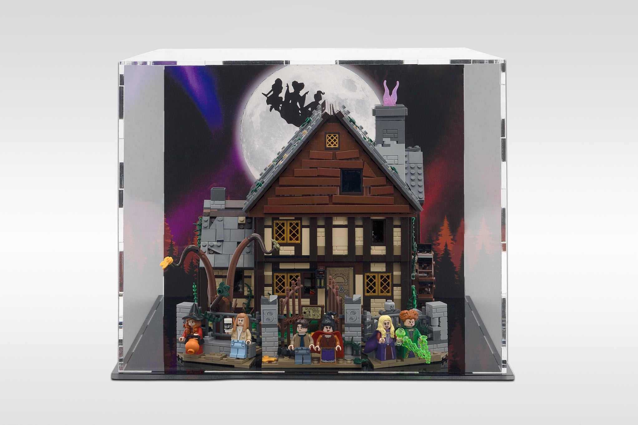 Display case for LEGO® Ideas Disney Hocus Pocus: Sanderson Sisters' Cottage (21341) - BrickShell Cases