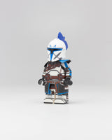 Custom UV-printed Bartok Knight Captain Rex minifigure by AV Figures, detailed design and vibrant colors on a collectible figure.
