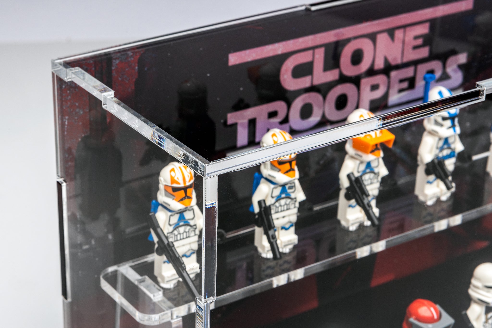 Display case for 12 LEGO®  Star Wars® Clone Trooper Minifigures