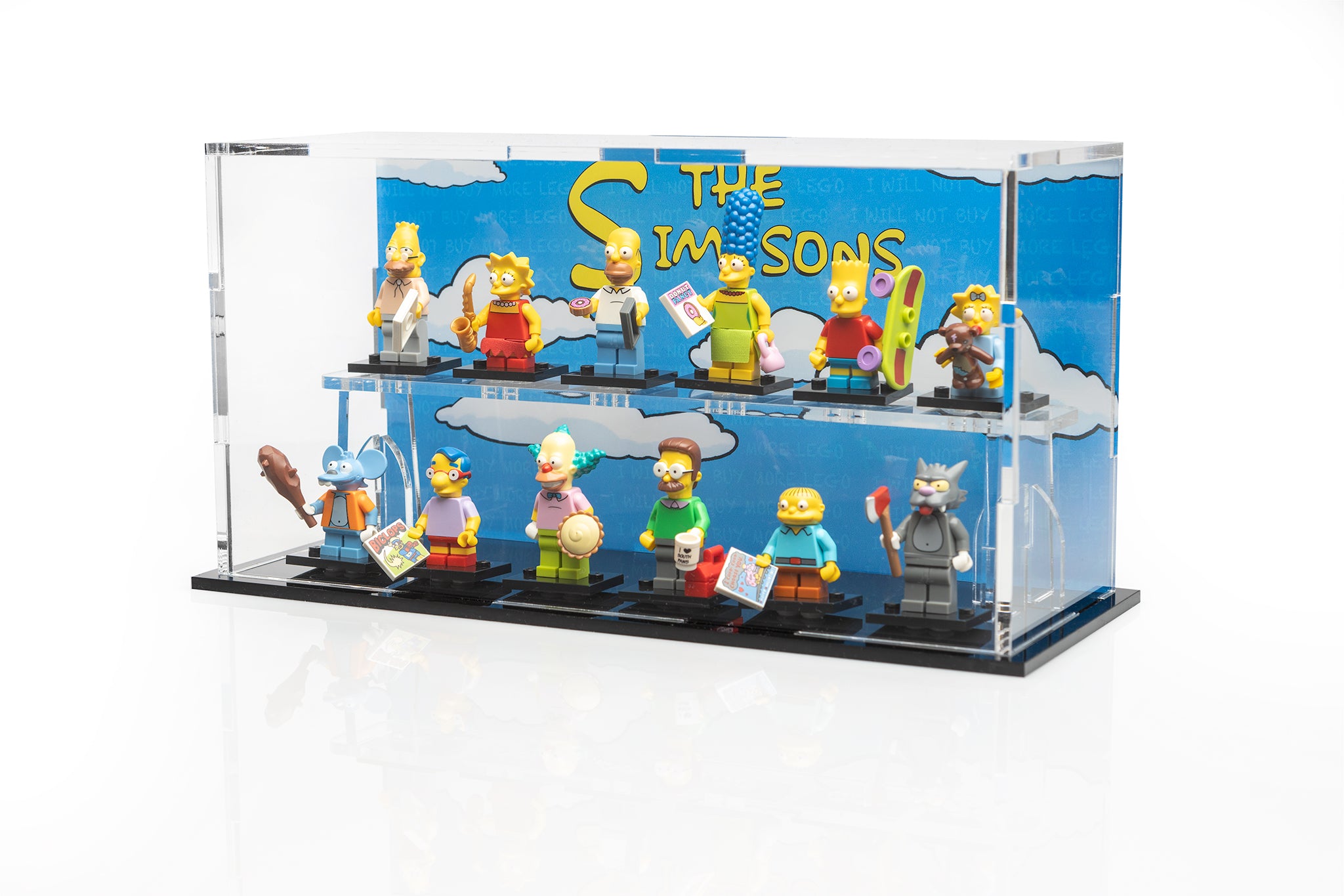 Display case for 12 LEGO® The Simpsons Minifigures