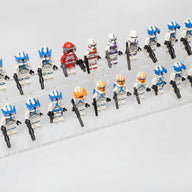 Display stand for 20 LEGO® Minifigures - clear base