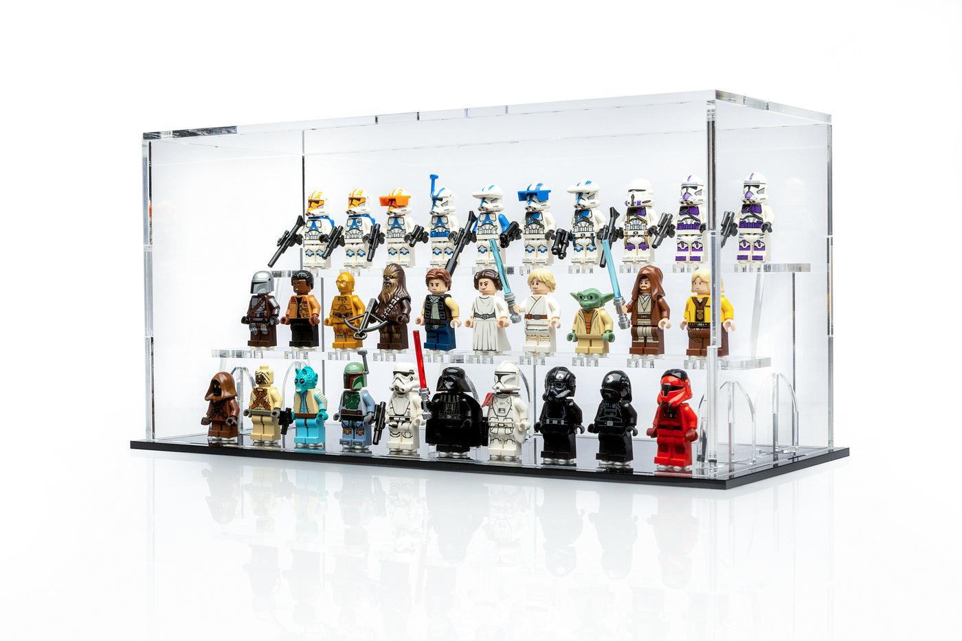 Display podiums for 30 LEGO® Minifigures