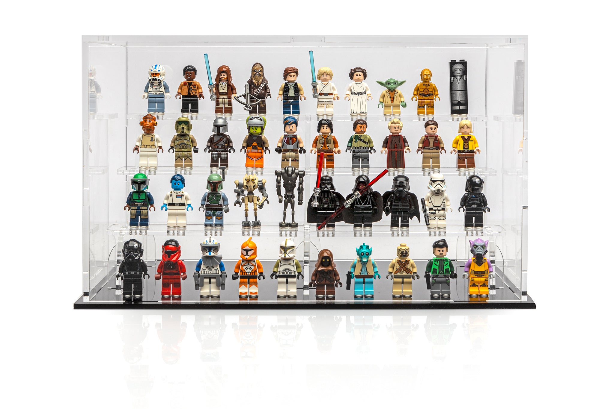 Display podiums for 40 LEGO® Minifigures