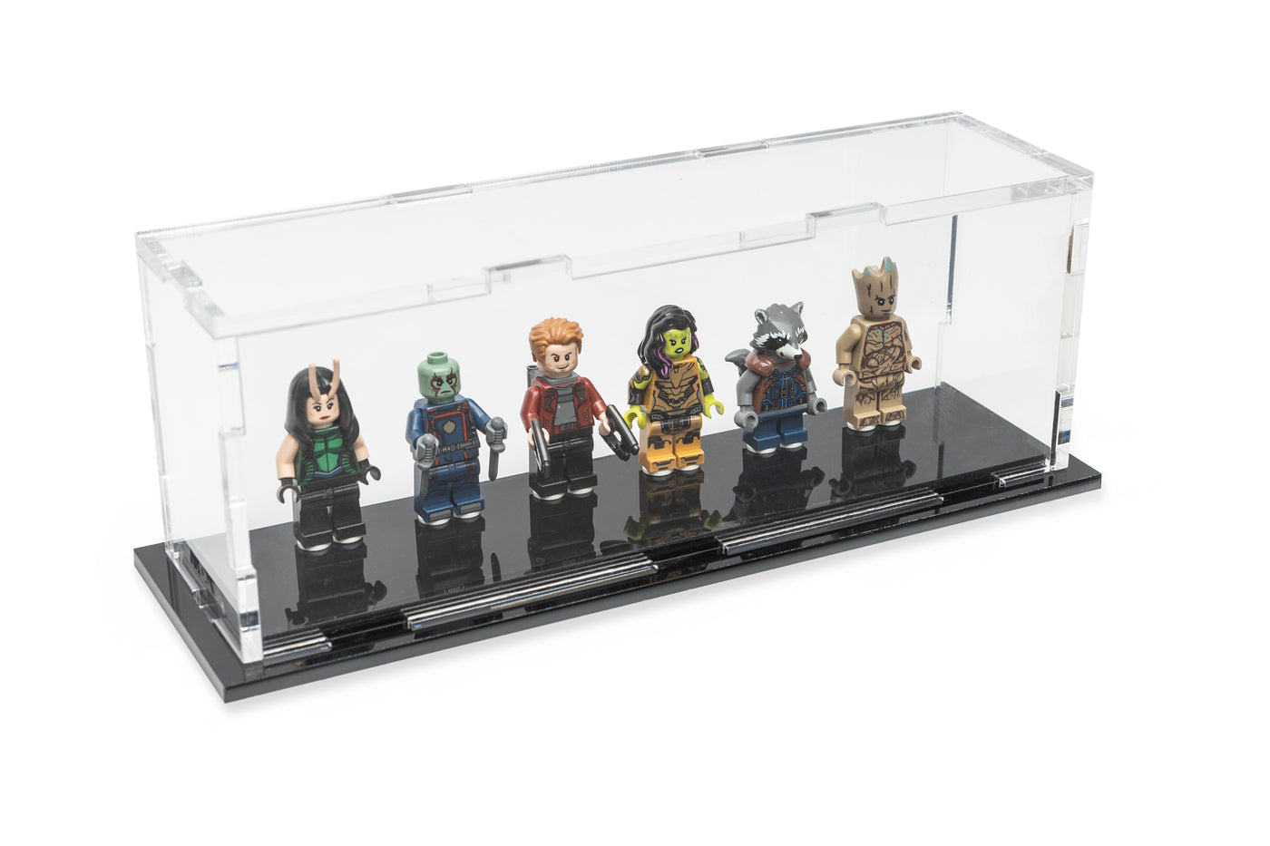 Display podiums for 6 Guardians of the Galaxy LEGO® Minifigures