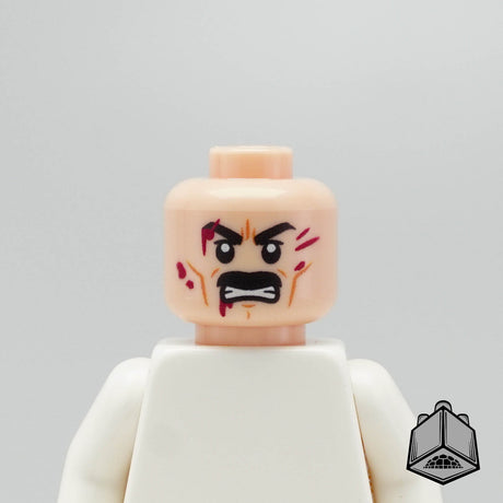 AV Figures Omni-Man damaged face collectible figure head showing expressive facial damage and detailed features.