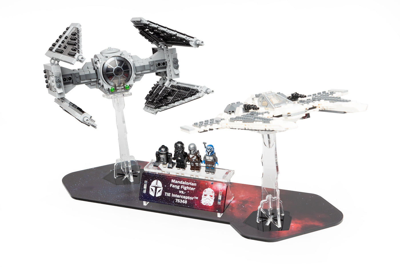 Star Wars™ Display Stand - Mandalorian Fang Fighter vs Tie Interceptor (75348) - BrickShell Cases