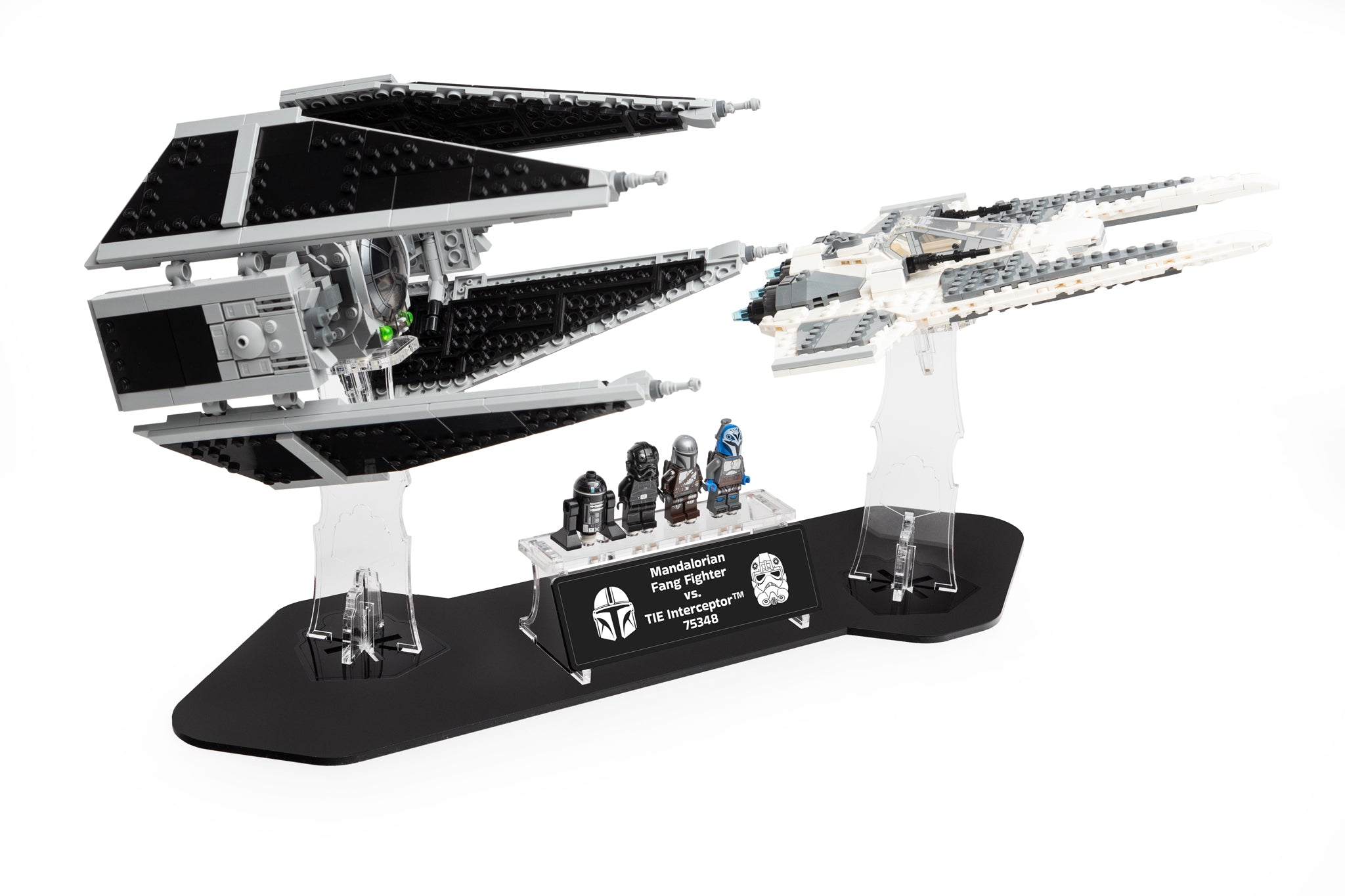 Star Wars™ Display Stand - Mandalorian Fang Fighter vs Tie Interceptor (75348) - BrickShell Cases