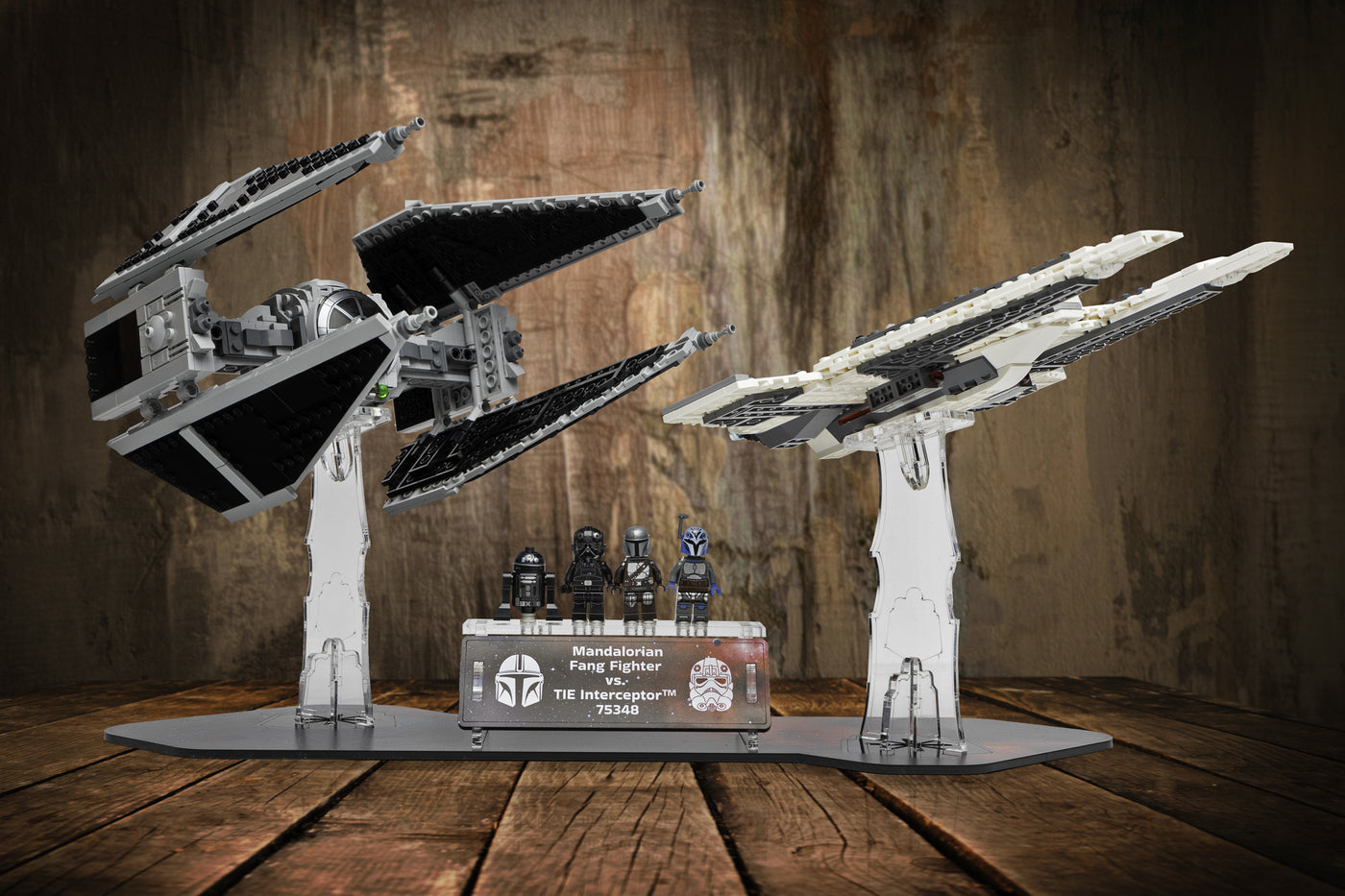 Star Wars™ Display Stand - Mandalorian Fang Fighter vs Tie Interceptor (75348) - BrickShell Cases