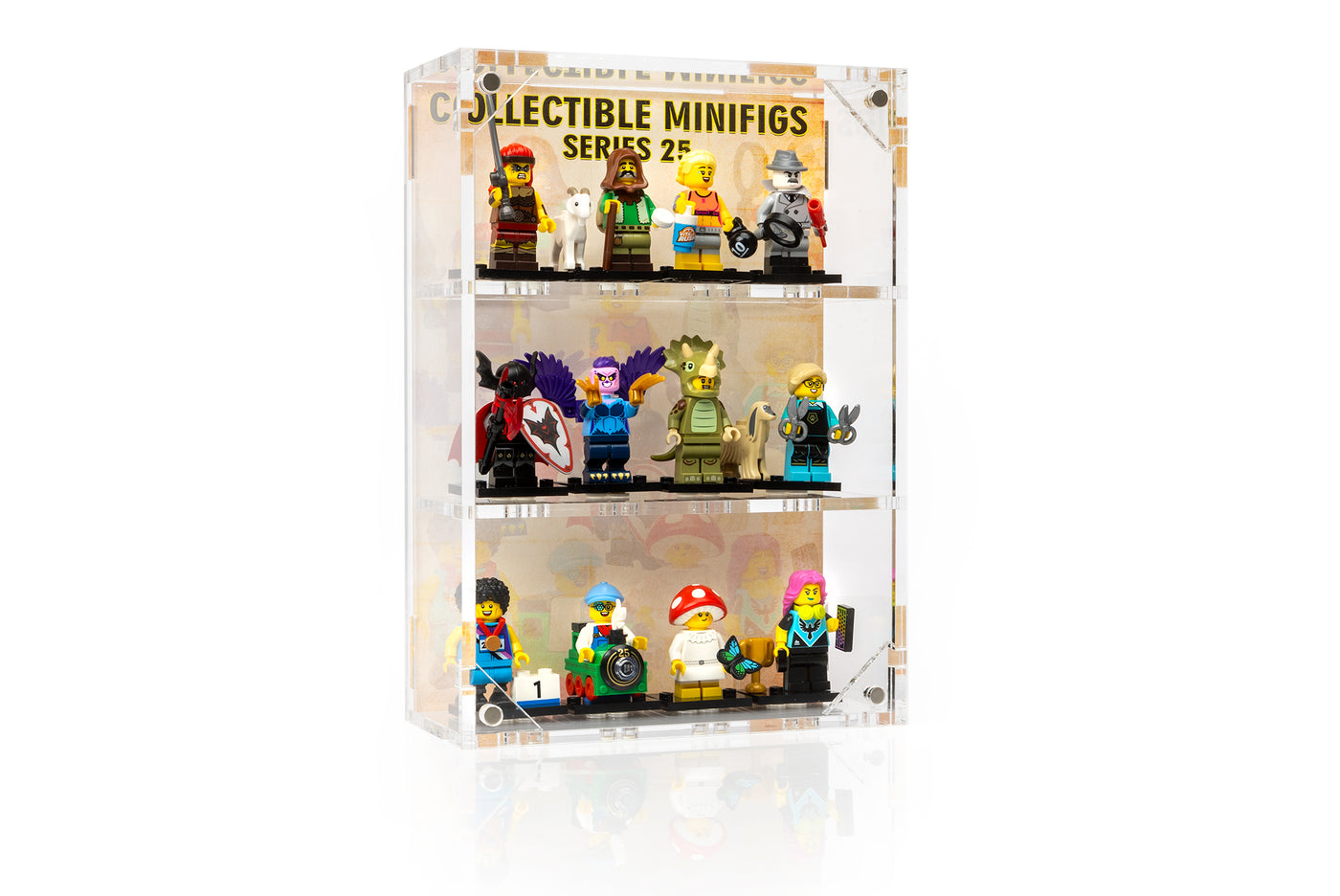 Wall Mounted Display Cases for 12 CMF 25 LEGO® Minifigures