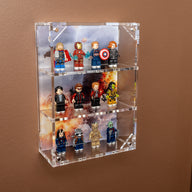 Wall Mounted Display Cases for 12 Avengers Battle of New York LEGO® Minifigures - BrickShell Cases