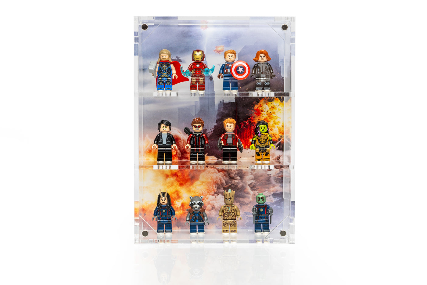 Wall Mounted Display Cases for 12 Avengers Battle of New York LEGO® Minifigures