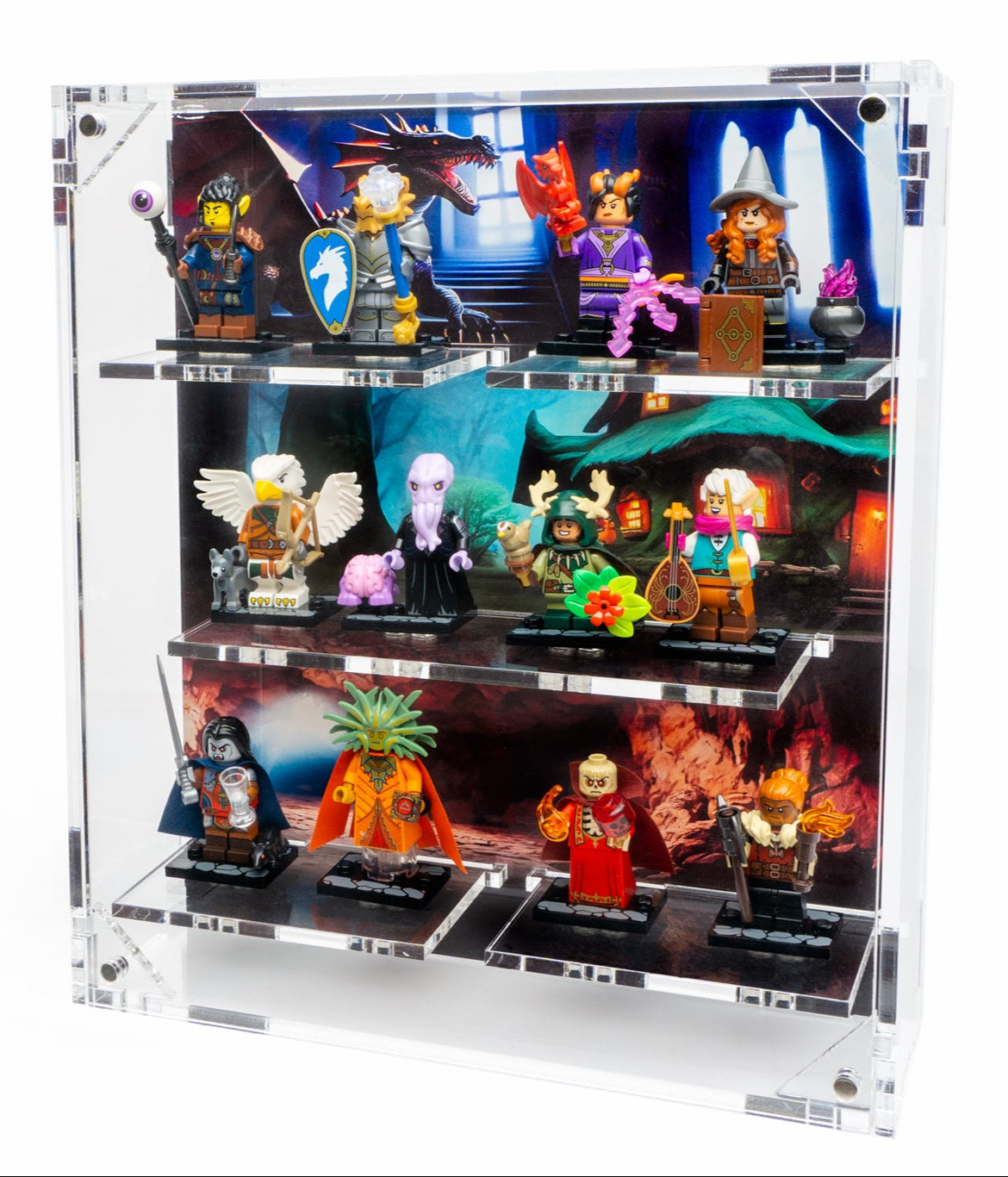 Wall Mounted Display Case for Dungeons and Dragons LEGO® Minifigures 71047 - WS - BrickShell Cases