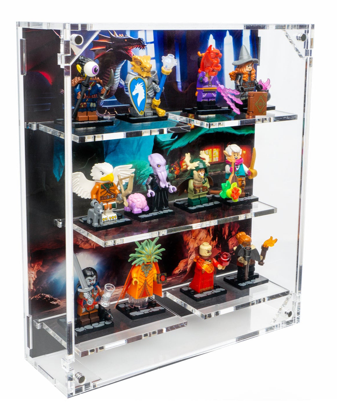 Wall Mounted Display Case for Dungeons and Dragons LEGO® Minifigures 71047 - WS - BrickShell Cases