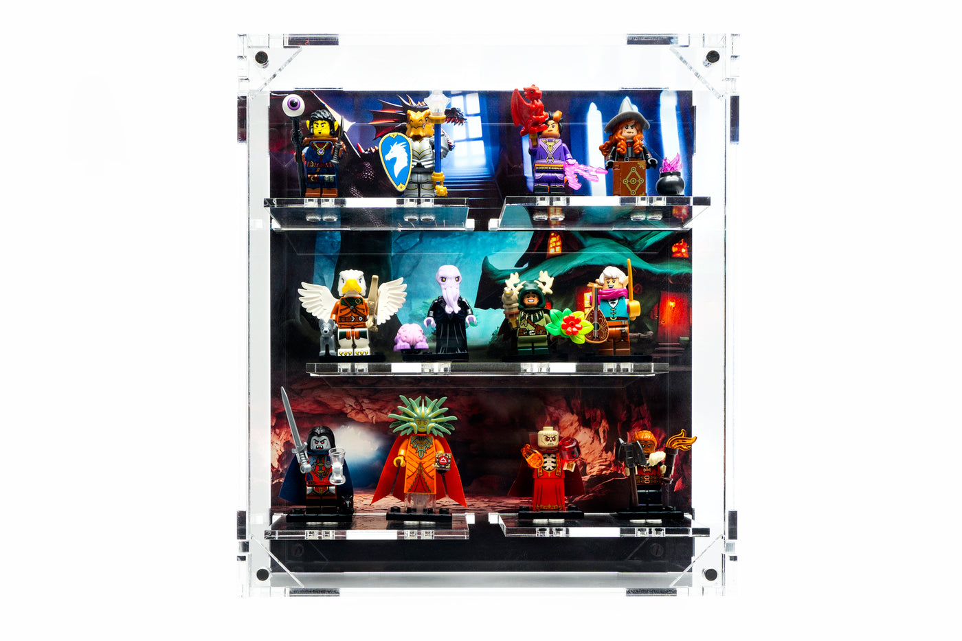 Wall Mounted Display Case for Dungeons and Dragons LEGO® Minifigures 71047 - WS - BrickShell Cases