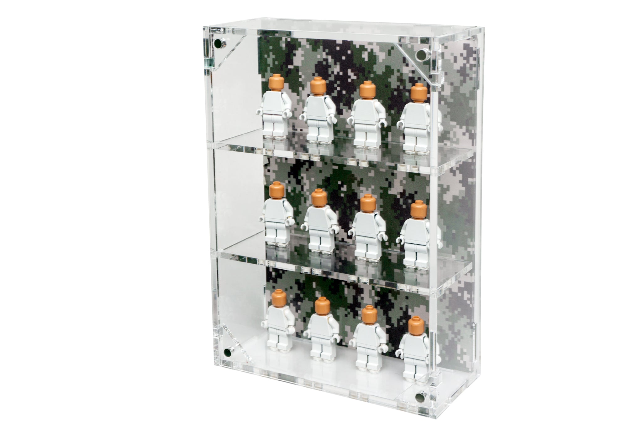 LEGO® Military Minifigure 12-Count Wall-Mounted Display Case (Digital Green Camo)