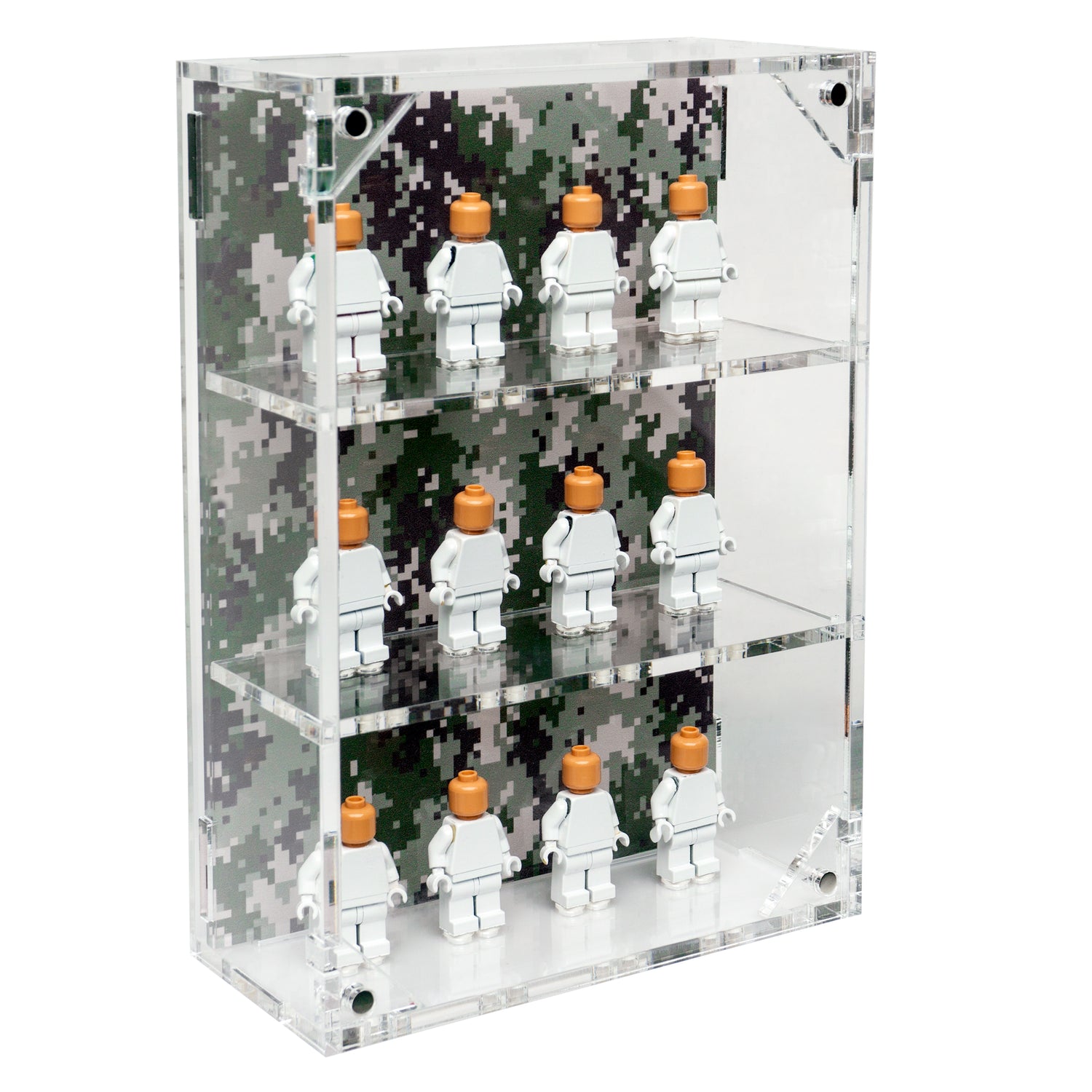 LEGO® Military Minifigure 12-Count Wall-Mounted Display Case (Digital Green Camo)