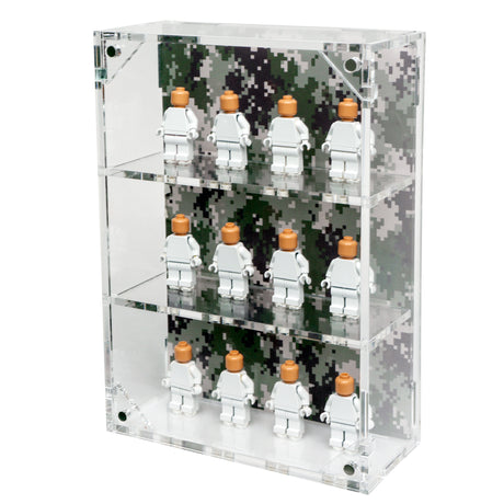 LEGO® Military Minifigure 12-Count Wall-Mounted Display Case (Digital Green Camo)
