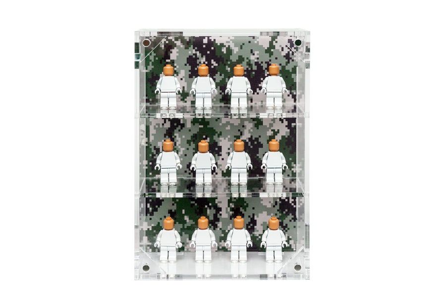 Military Minifigure 12-Count Wall-Mounted Display Case - Digital Green Camo