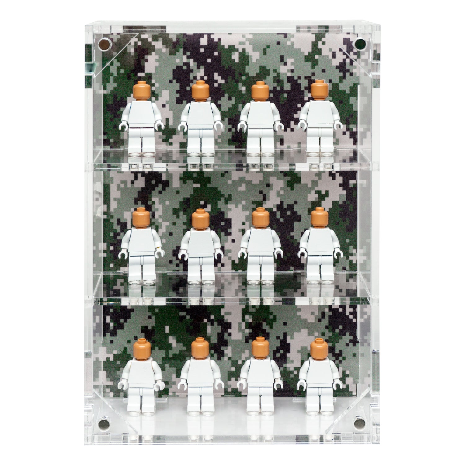LEGO® Military Minifigure 12-Count Wall-Mounted Display Case (Digital Green Camo)