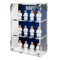 Military Minifigure 12-Count Wall-Mounted Display Case - NAVY - BrickShell Cases