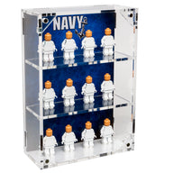 Military Minifigure 12-Count Wall-Mounted Display Case - NAVY - BrickShell Cases