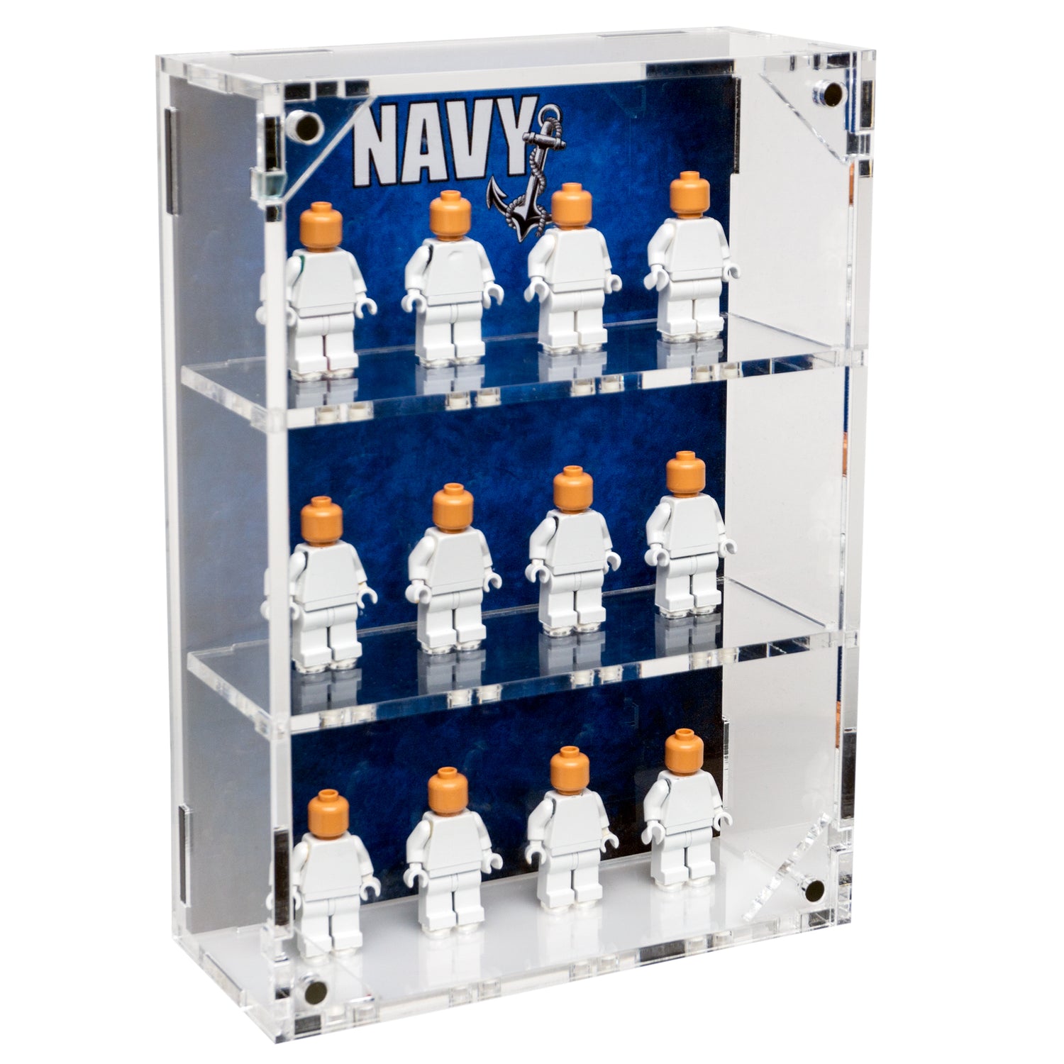 LEGO® Military Minifigure 12-Count Wall-Mounted Display Case (Navy)