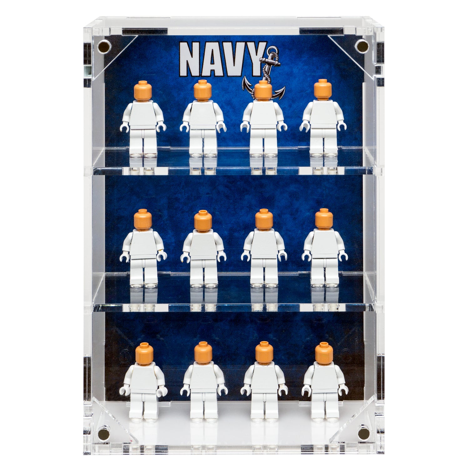 LEGO® Military Minifigure 12-Count Wall-Mounted Display Case (Navy)