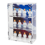 Military Minifigure 12-Count Wall-Mounted Display Case (US Flag) - BrickShell Cases