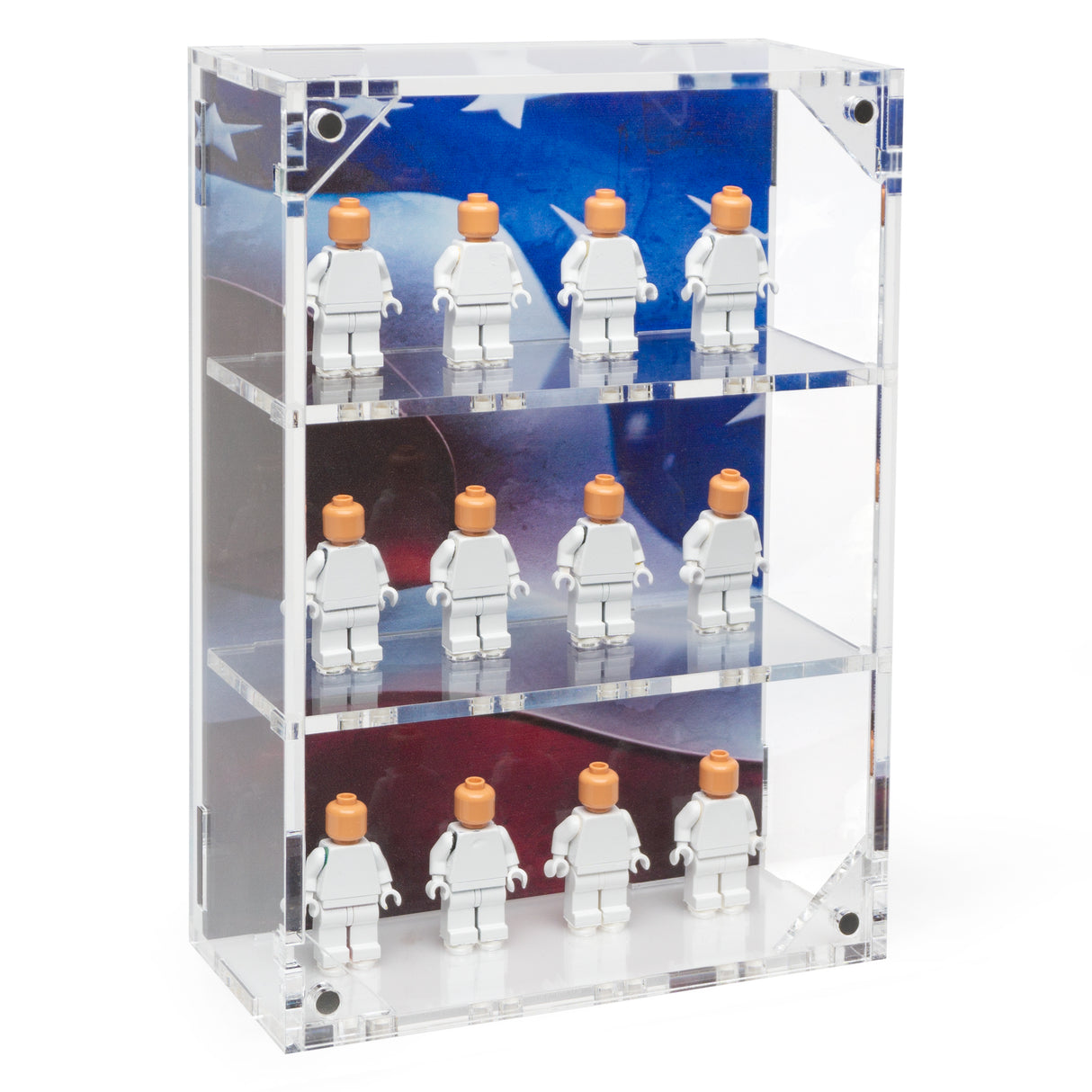 Military Minifigure 12-Count Wall-Mounted Display Case (US Flag)