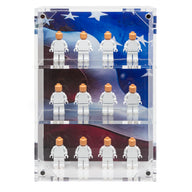 Military Minifigure 12-Count Wall-Mounted Display Case (US Flag) - BrickShell Cases